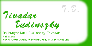 tivadar dudinszky business card